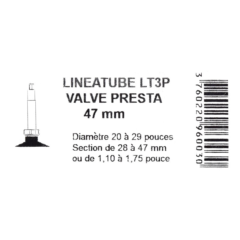 Lineatube Chambre à Air Linéaire Valve Presta 20 à 29" Largeur 28 à 47 Mm 4 Lineatube Chambre à Air Linéaire Valve Presta 20 à 29" Largeur 28 à 47 Mm – Image 2