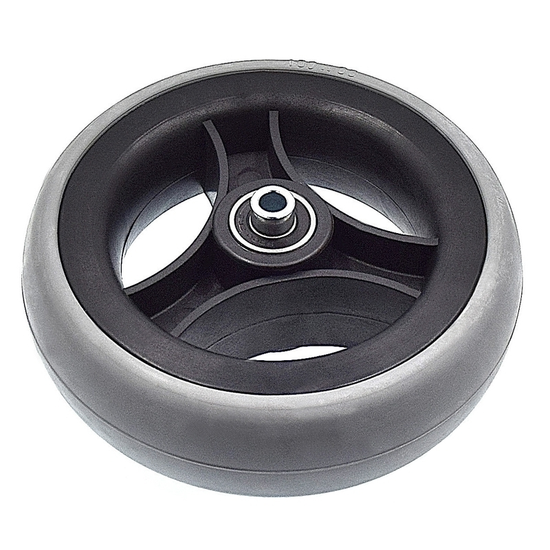 Greentyre Roue Pleine 150x33 Mm - Bandage Gris - Jante Noire - Pour Axe 8 Mm 5 Greentyre Roue Pleine 150x33 Mm - Bandage Gris - Jante Noire - Pour Axe 8 Mm – Image 3