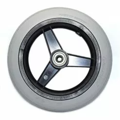 Greentyre Roue Pleine 150x33 Mm - Bandage Gris - Jante Noire - Pour Axe 8 Mm