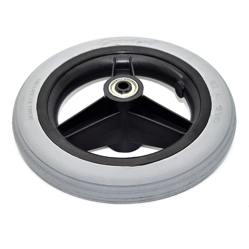 Greentyre Roue Pleine 150x33 Mm - Bandage Gris - Jante Noire - Pour Axe 8 Mm 6 Greentyre Roue Pleine 150x33 Mm - Bandage Gris - Jante Noire - Pour Axe 8 Mm – Image 4