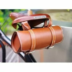 Vélo Original Vélo Vintage à Grande Roue + Selle Et Sacoche En Cuir Brun BROOKS -Promos vélo Magasin velo vintage a grande roue selle et sacoche en cuir brun brooks 2