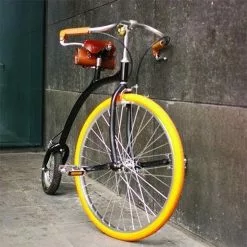 Vélo Original Vélo Vintage à Grande Roue + Selle Et Sacoche En Cuir Brun BROOKS -Promos vélo Magasin velo vintage a grande roue selle et sacoche en cuir brun brooks 3